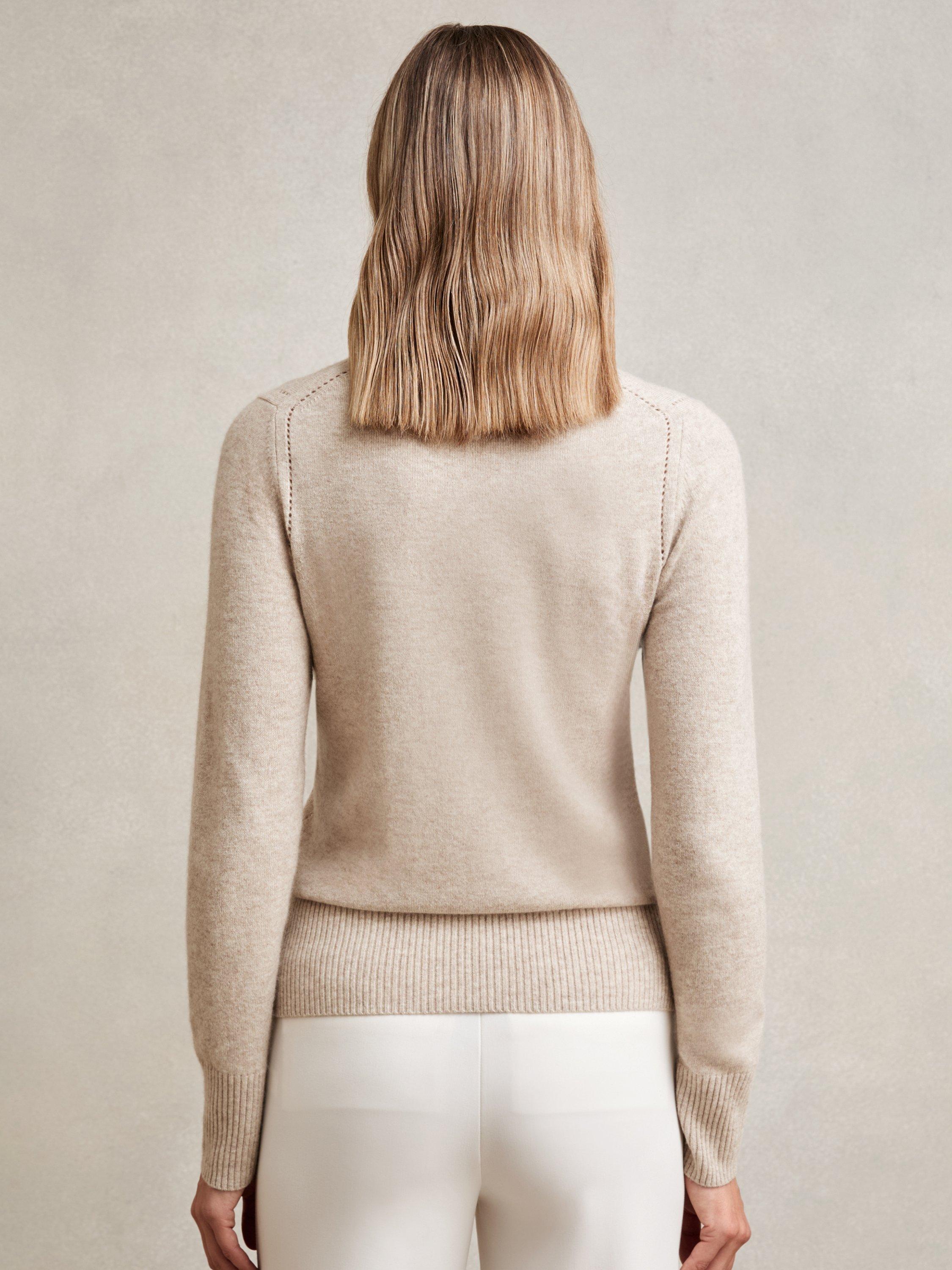 Product image 2 of 4, which shows Reiss Anyay Crew Neck Wool Blend Jumper, Oatmeal Neutral, XS