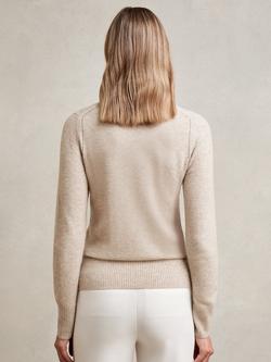 Reiss Anyay Crew Neck Wool Blend Jumper, Oatmeal Neutral - view 2, Oatmeal Neutral