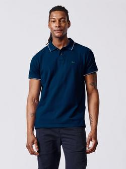 Aubin Percy Cotton Regular Fit Short Sleeve Polo Shirt, Navy