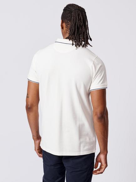 Aubin Percy Cotton Regular Fit Short Sleeve Polo Shirt - view 2, White