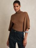 Reiss Hadley Batwing Pure Wool Jumper, Tan