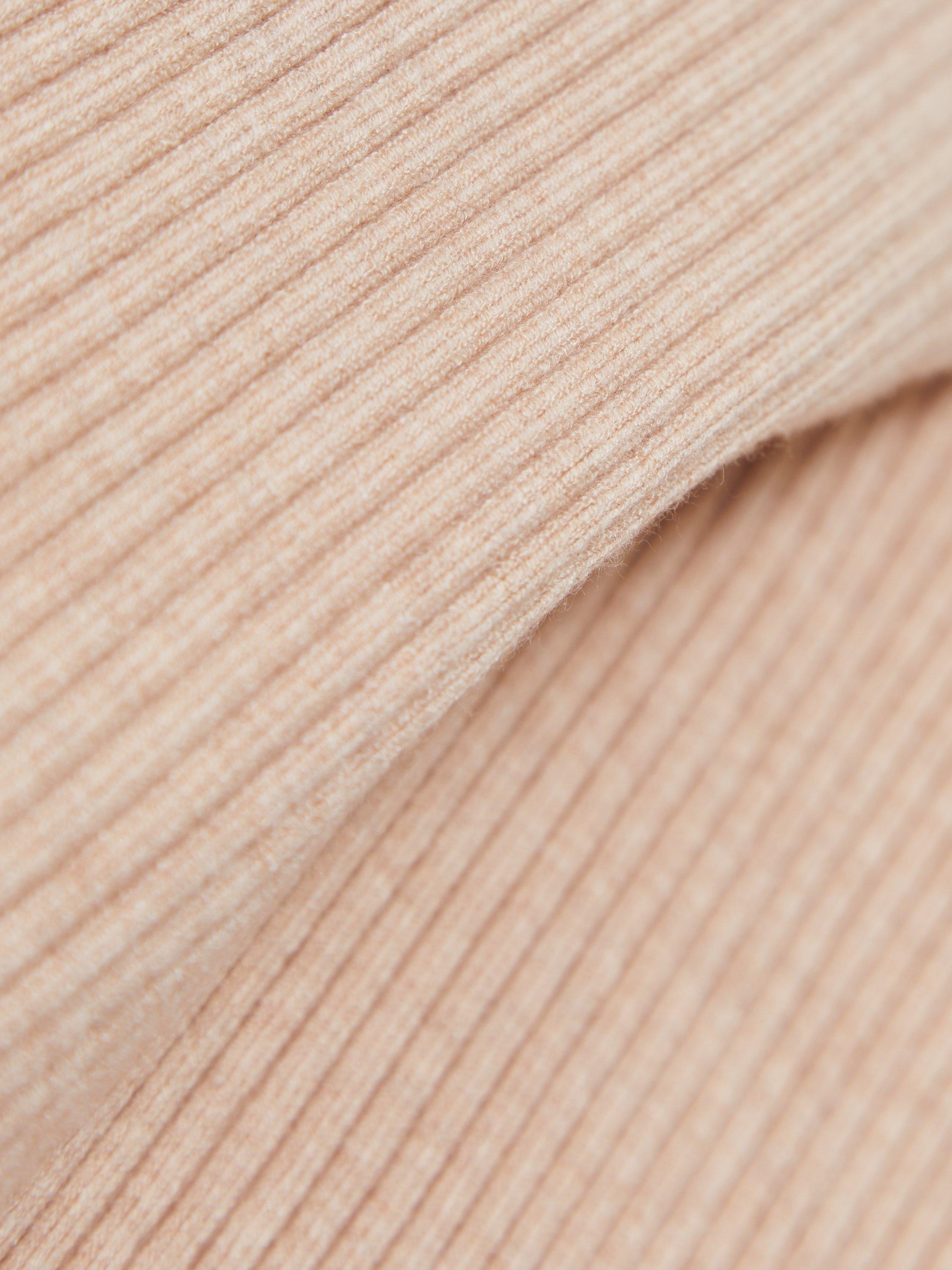 Product image 3 of 5, which shows Reiss Lorna Drape Asymmetric Neck Textured Knit Top, Oatmeal Neutral, XS