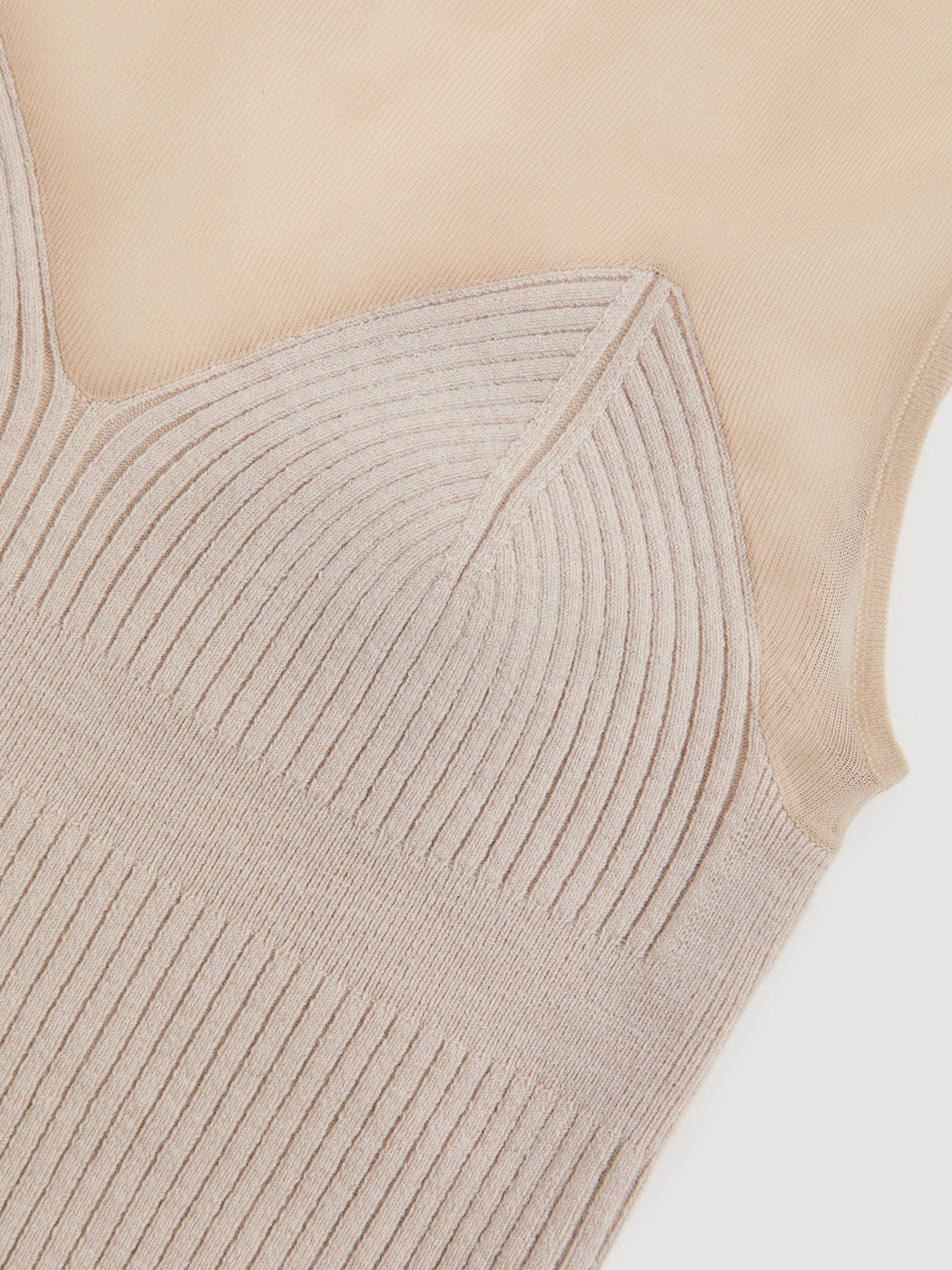 Product image 2 of 5, which shows Reiss Darcey Mesh Sweetheart Vest, Pink Neutral, XS