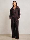 Reiss Half Zip Sweater Cotton Blend High Neck Jersey Top