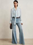 Reiss Tina Tie Neck Silk Blend Long Sleeve Blouse