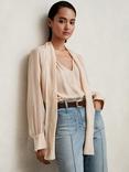 Reiss Tie Neck Silk Blend Long Sleeve Blouse