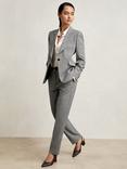 Reiss Brooklyn Check Tailored Trousers, Grey