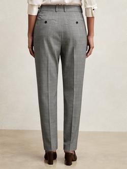 Reiss Brooklyn Check Tailored Trousers, Grey - view 2, Grey