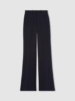 Reiss Priya Flared Tailored Trousers, Navy, Navy