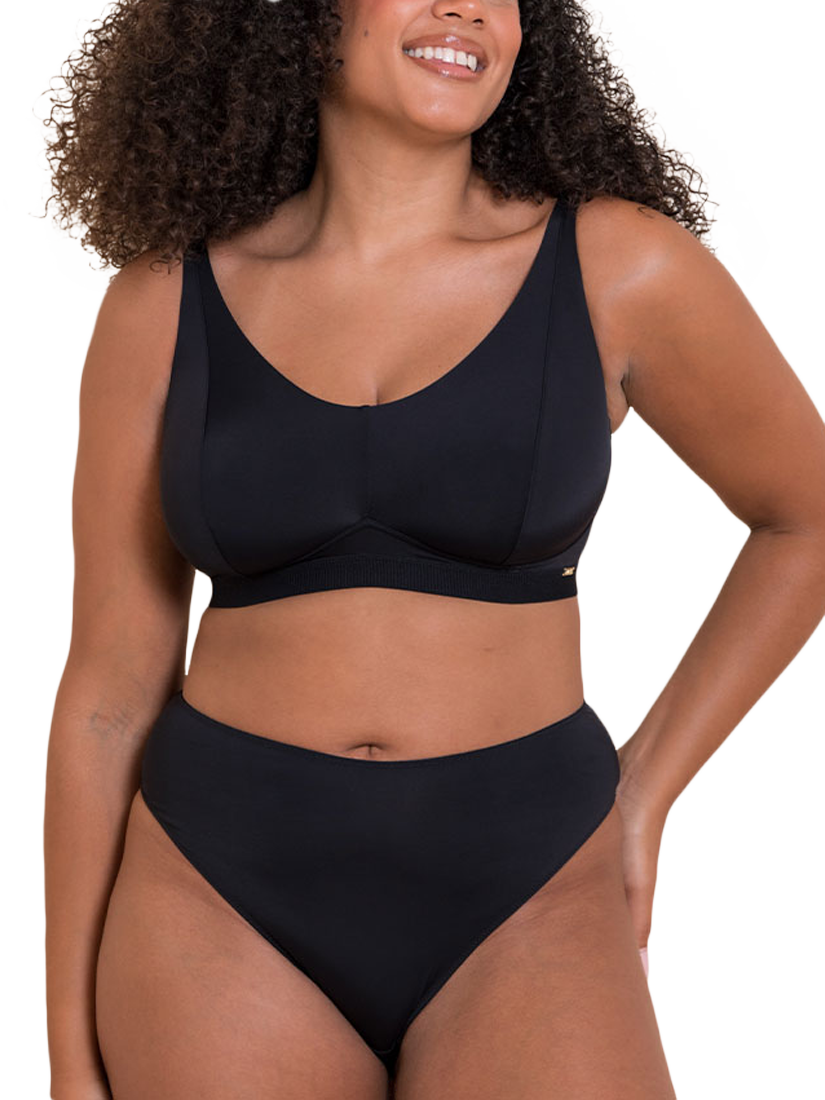 Product image 1 of 6, which shows Curvy Kate Zen Brazilian Comfort Knickers, Black, S-M