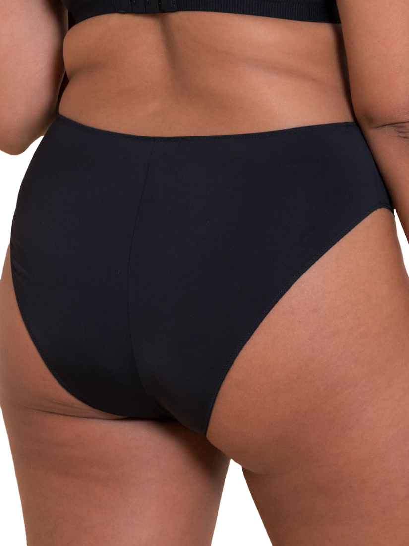 Product image 2 of 6, which shows Curvy Kate Zen Brazilian Comfort Knickers, Black, S-M