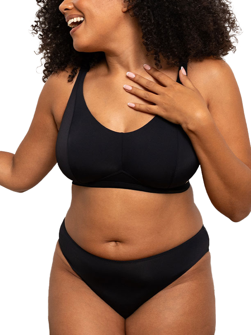 Product image 6 of 6, which shows Curvy Kate Zen Brazilian Comfort Knickers, Black, S-M