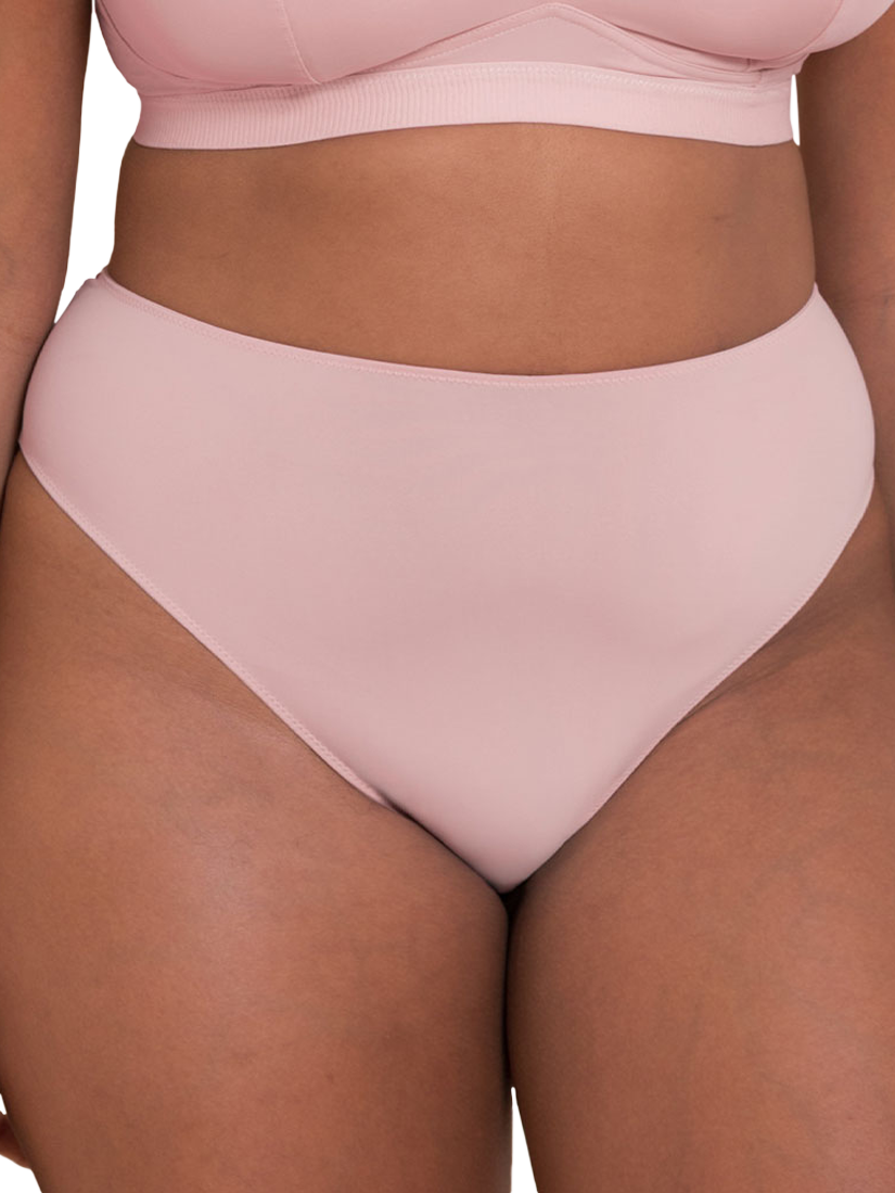 Product image 1 of 7, which shows Curvy Kate Zen Brazilian Knickers, Blush Pink, S-M