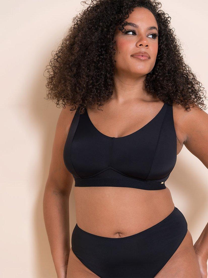 Product image 7 of 8, which shows Curvy Kate Zen Non Wired Bralette Black, Black, 30DD/E