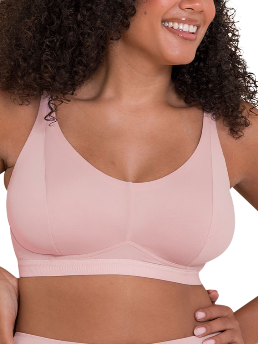 Product image 1 of 8, which shows Curvy Kate Zen Non-Wired Comfort Bralette, Blush Pink, 30DD/E