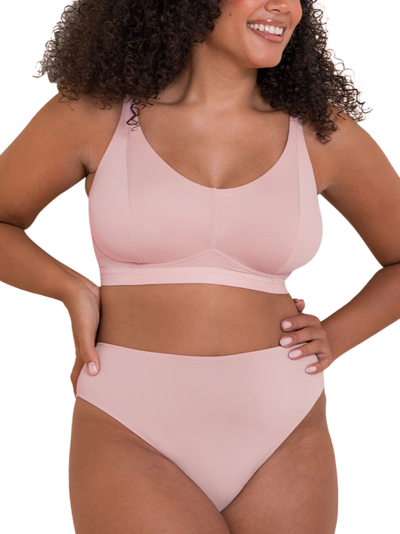 Product image 3 of 8, which shows Curvy Kate Zen Non-Wired Comfort Bralette, Blush Pink, 30DD/E