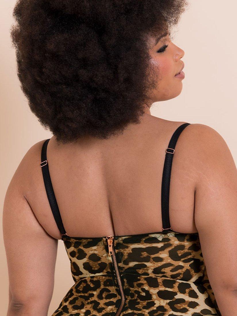 Product image 10 of 10, which shows Curvy Kate Icon Plunge Strapless Multiway Bodysuit, Brown, 30E