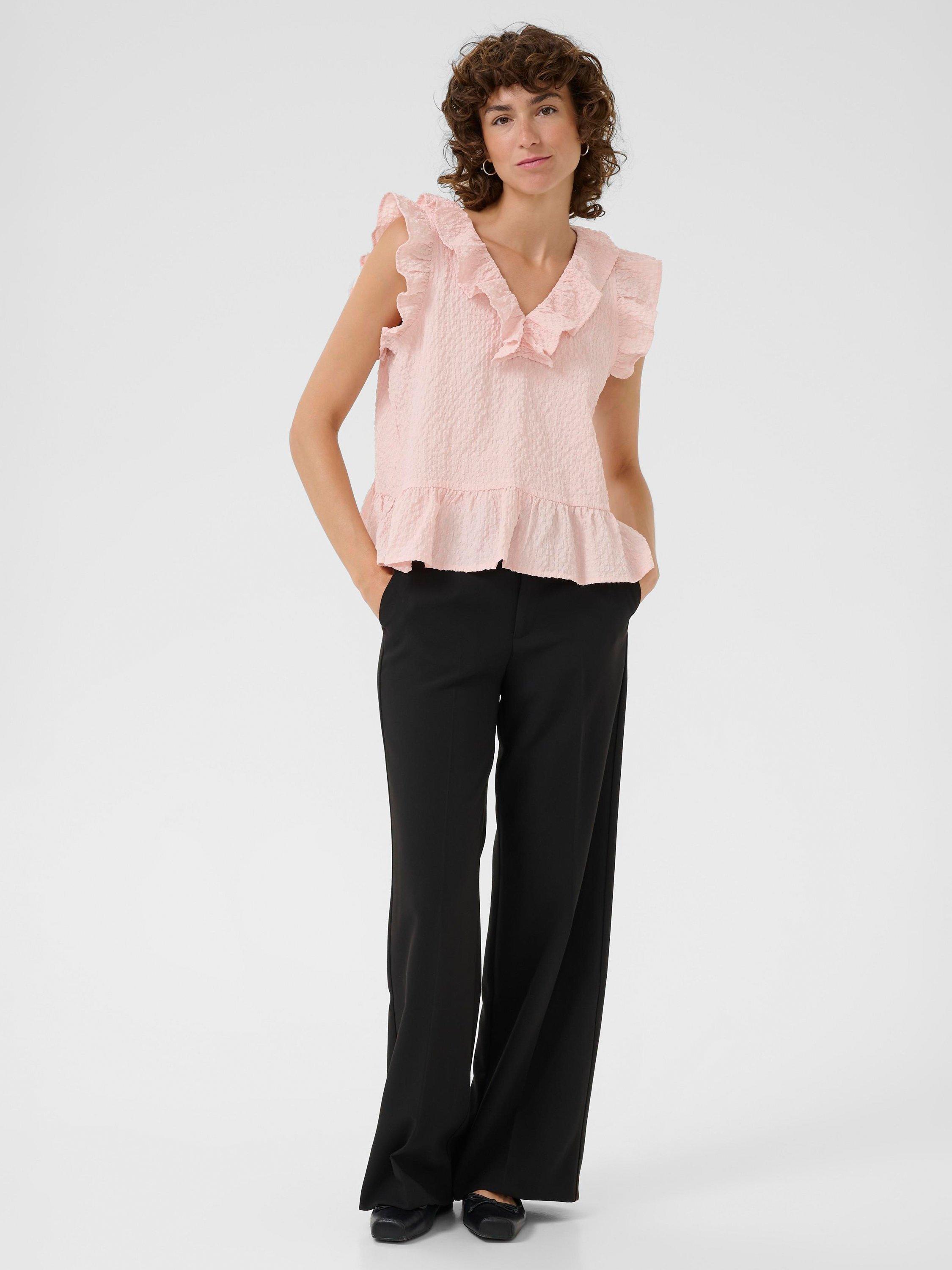 Product image 3 of 7, which shows Part Two Troja Sleeveless V Neck Blouse, Mid Pink, 8