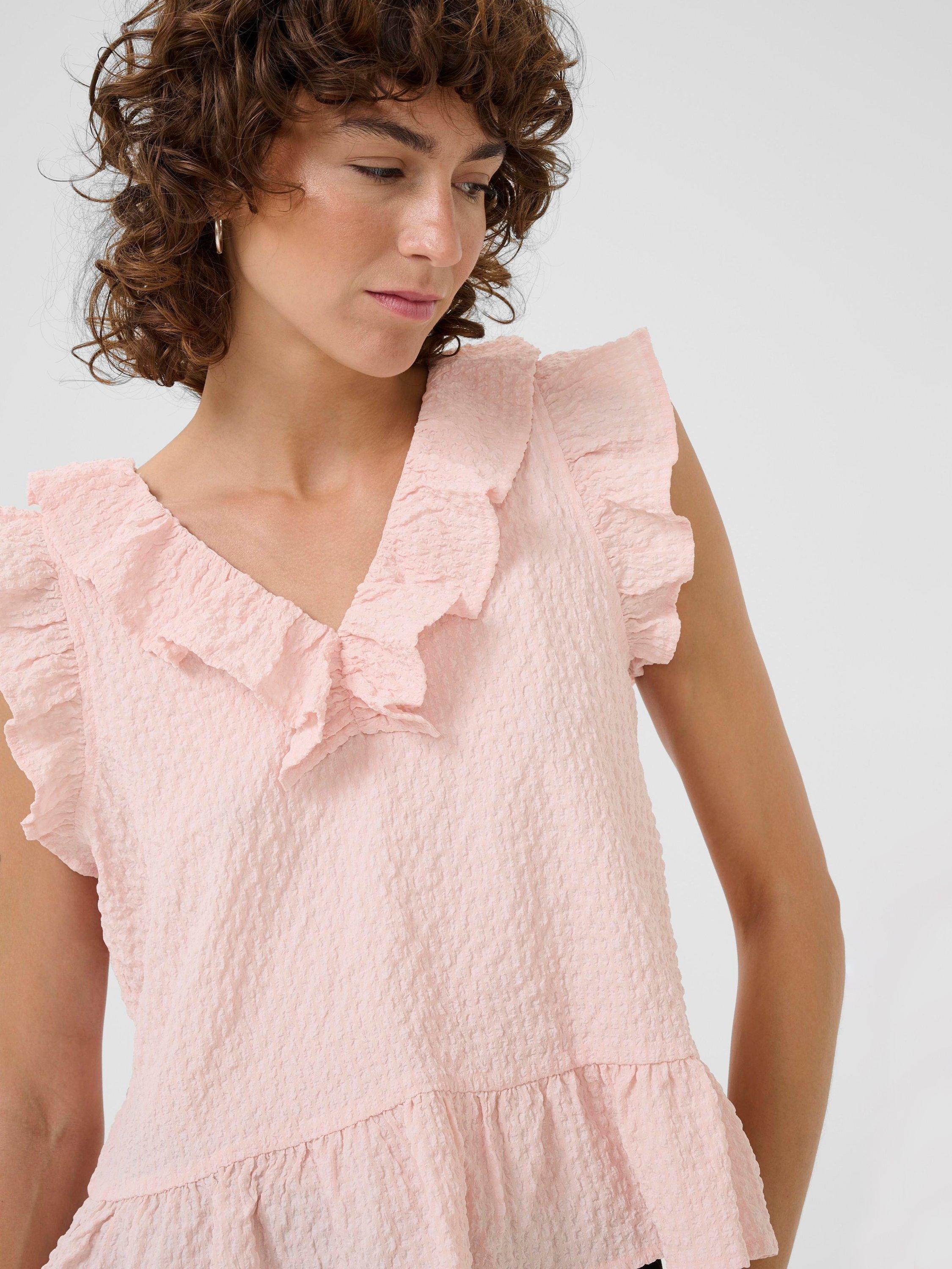 Product image 4 of 7, which shows Part Two Troja Sleeveless V Neck Blouse, Mid Pink, 8