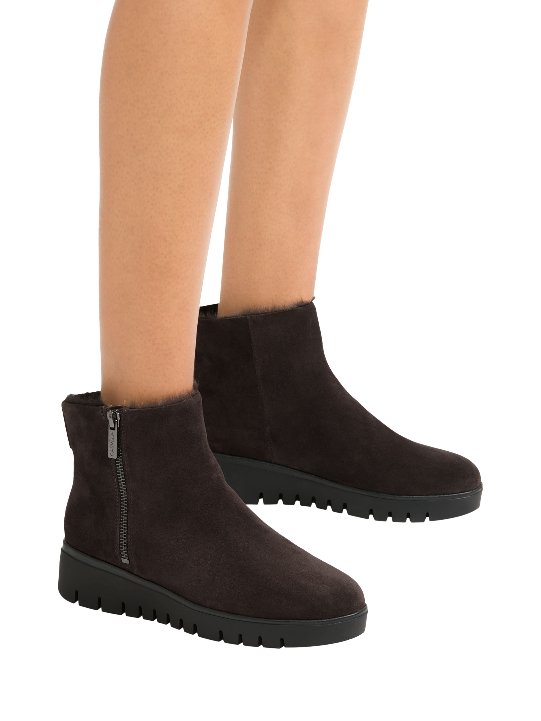 Product image 2 of 4, which shows Carvela Bello Suede Ankle Boots, Brown, 3