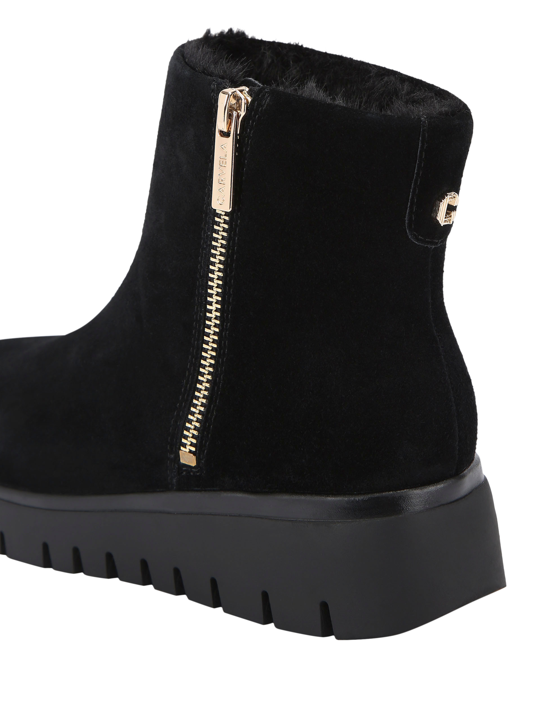 Product image 4 of 4, which shows Carvela Bello Suede Ankle Boots, Black, 3