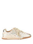 KG Kurt Geiger Levon Quilted Lace Up Trainers, Gold