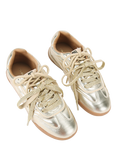 KG Kurt Geiger Levon Quilted Lace Up Trainers, Gold