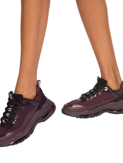 KG Kurt Geiger Legit Lace Up Trainers, Wine Comb - view 2, Wine Comb