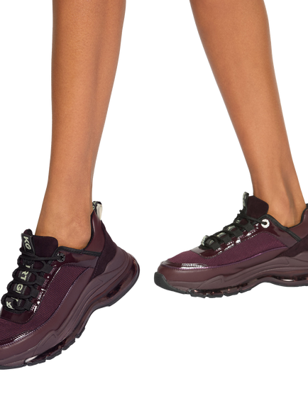 KG Kurt Geiger Legit Lace Up Trainers, Wine Comb - view 2, Wine Comb