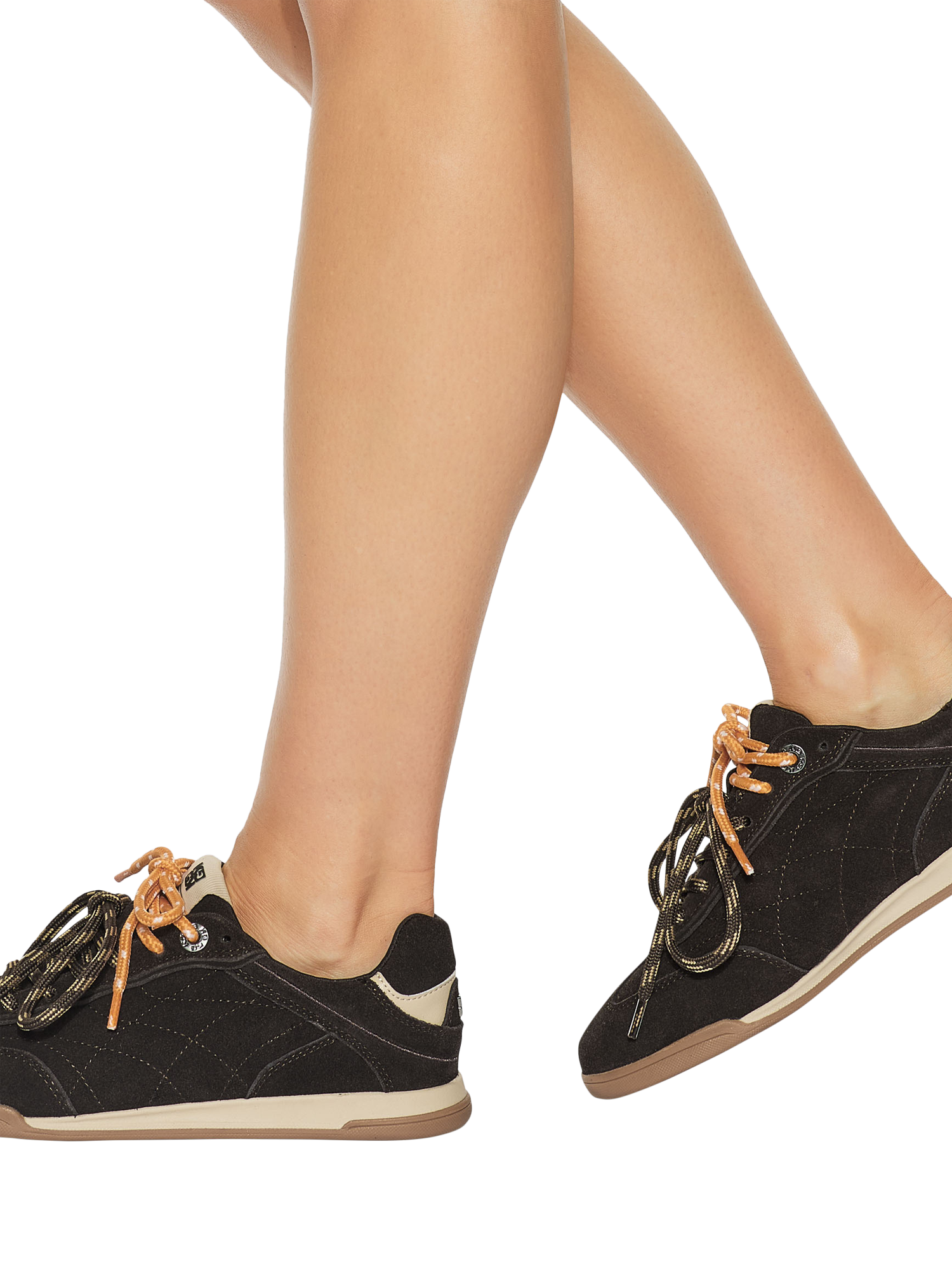 Product image 2 of 4, which shows KG Kurt Geiger Levon Double Lace Suede Trainers, Brown, 3