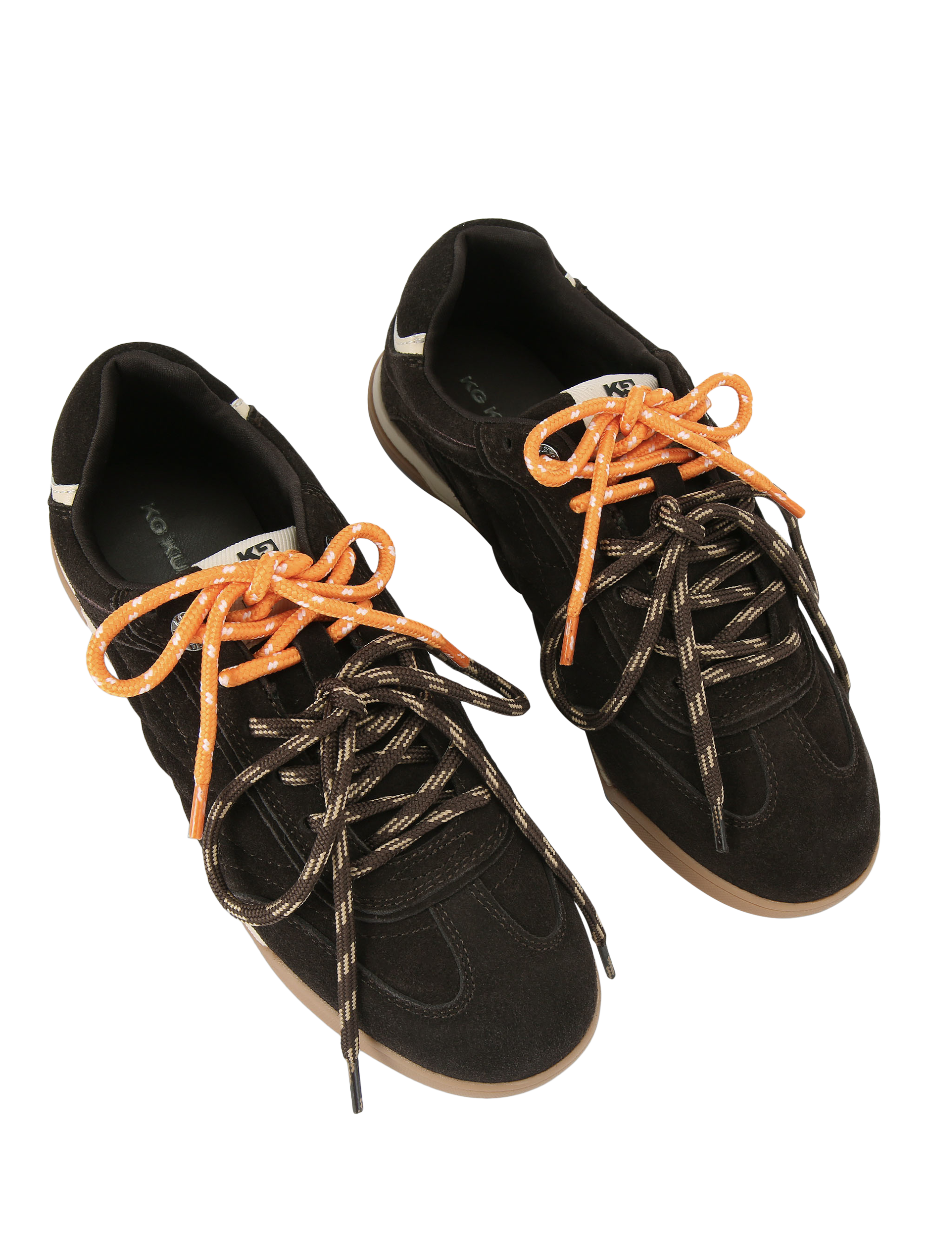 Product image 3 of 4, which shows KG Kurt Geiger Levon Double Lace Suede Trainers, Brown, 3