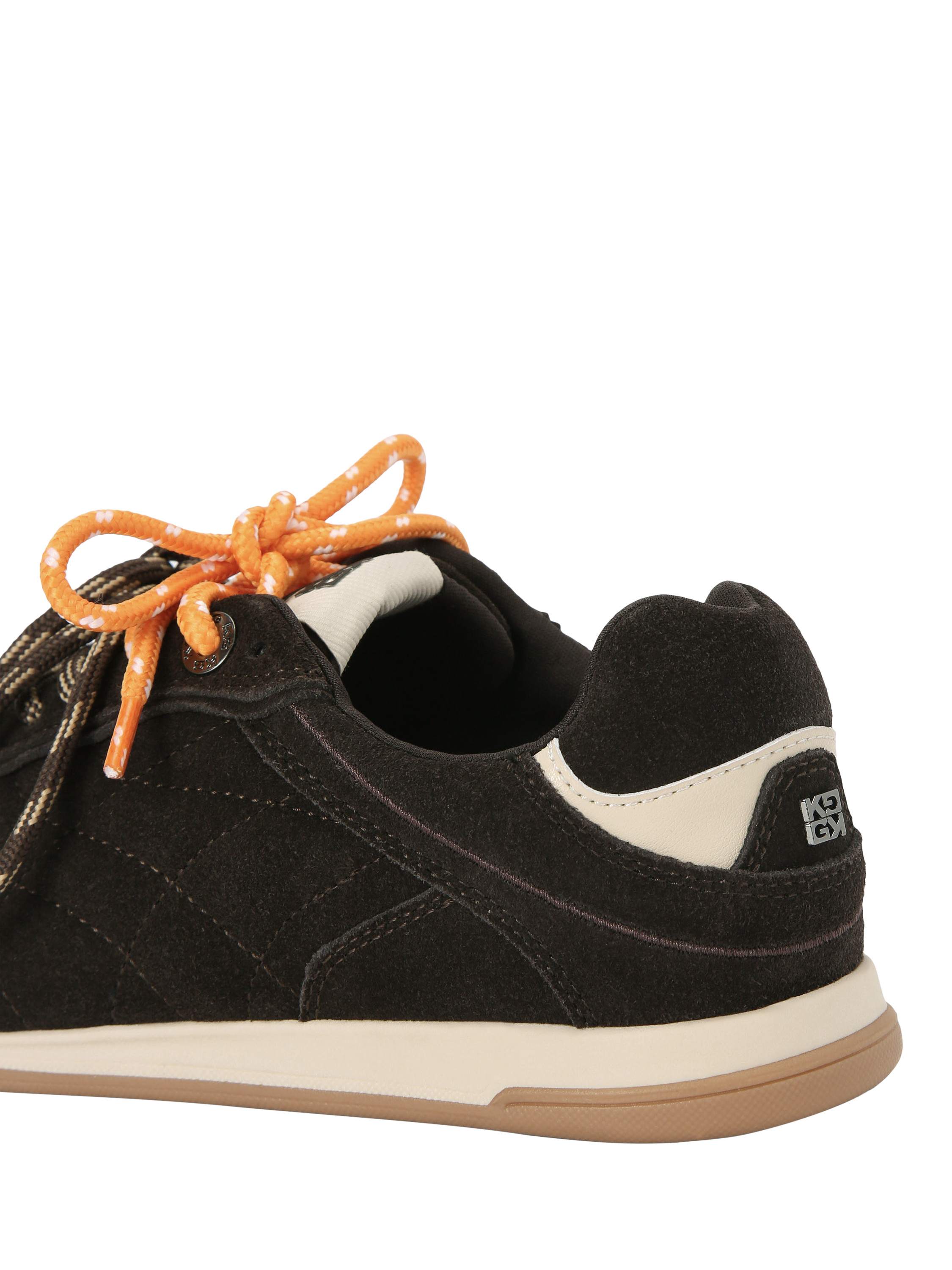 Product image 4 of 4, which shows KG Kurt Geiger Levon Double Lace Suede Trainers, Brown, 3