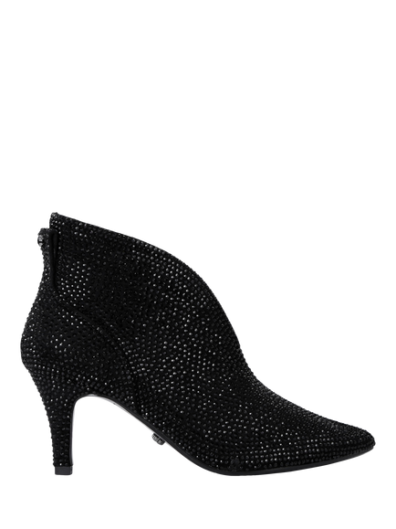 Carvela Flute Wide Fit Microsuede Embellished Shoe Boots, Black, Black
