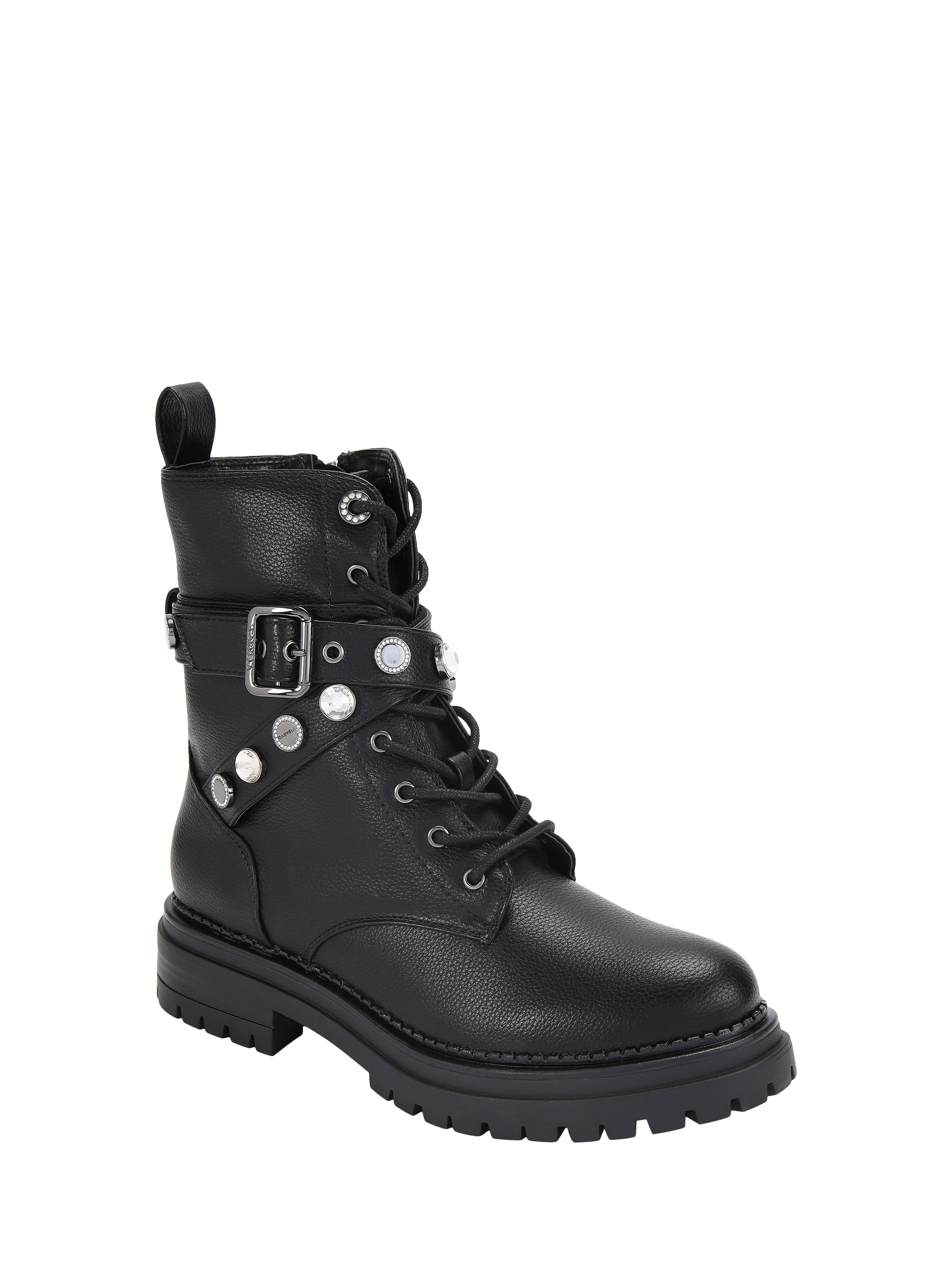 Product image 3 of 5, which shows Carvela Headline Combat Coin Ankle Boots, Black, 3