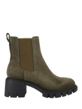 Carvela Ignite Leather Block Heel Chelsea Boots, Khaki