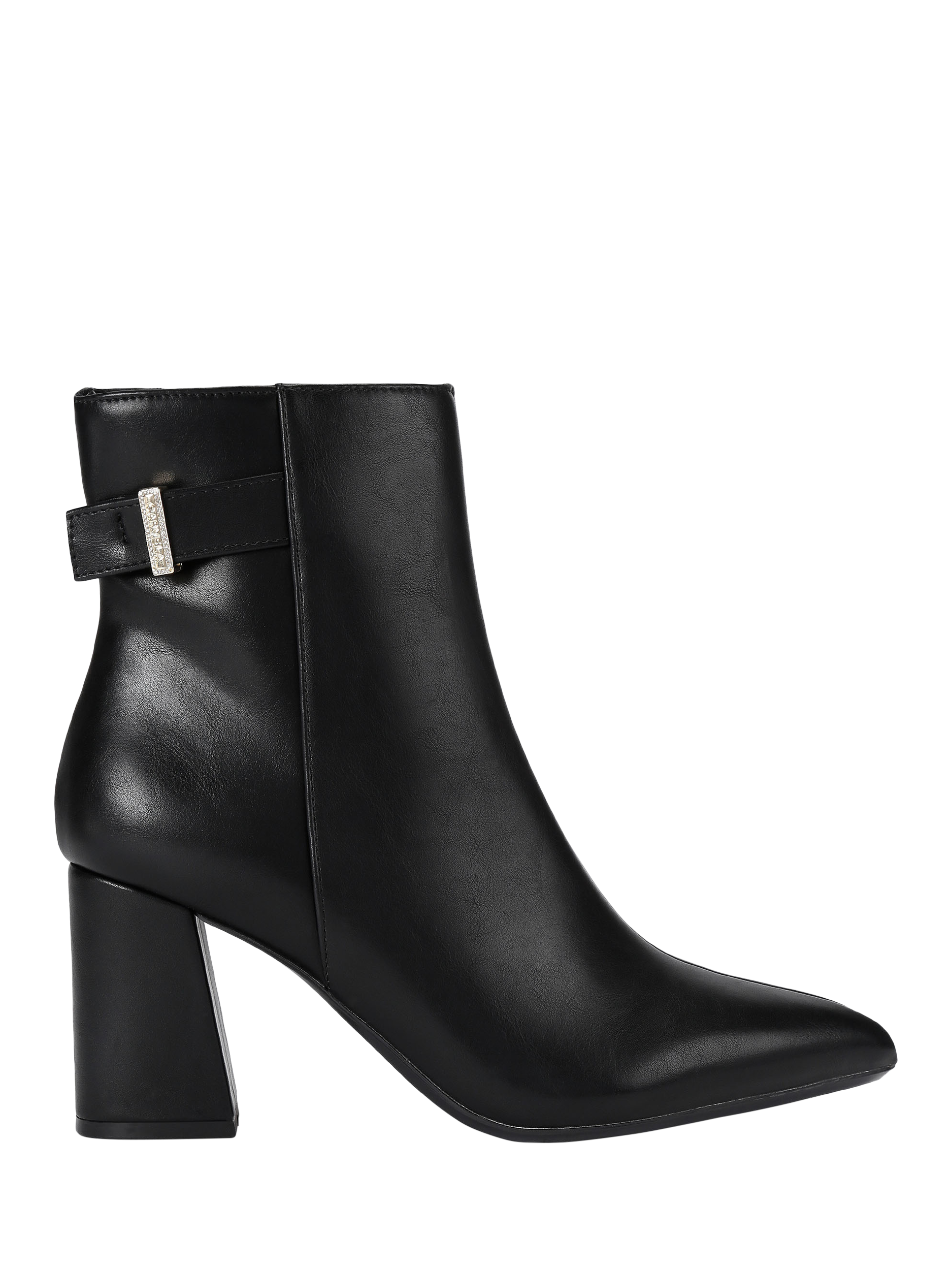 Product image 1 of 4, which shows Carvela Refined Block Heel Ankle Boots, Black, 3