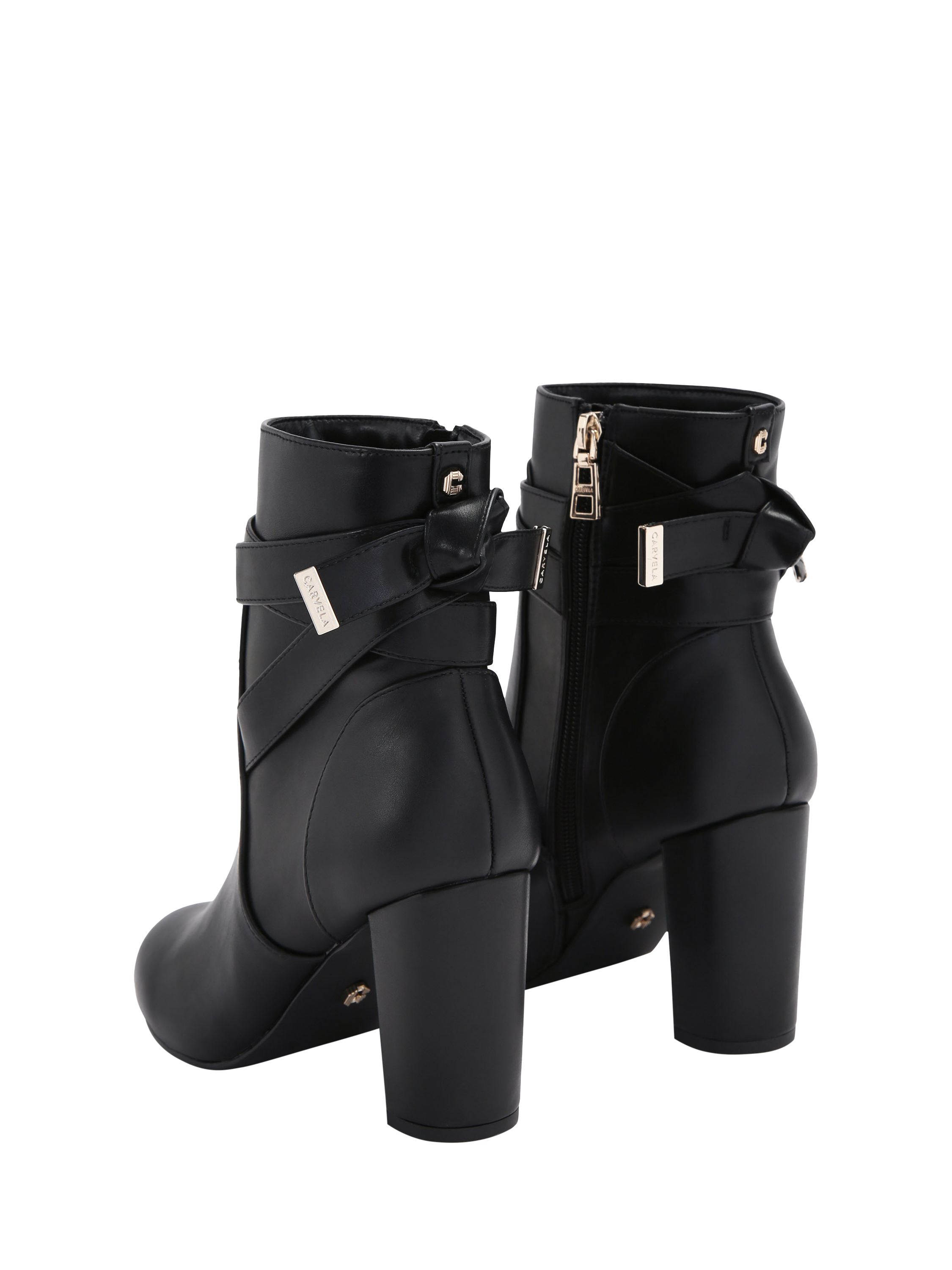 Product image 4 of 4, which shows Carvela Tempt Heeled Ankle Boots, Black, 3