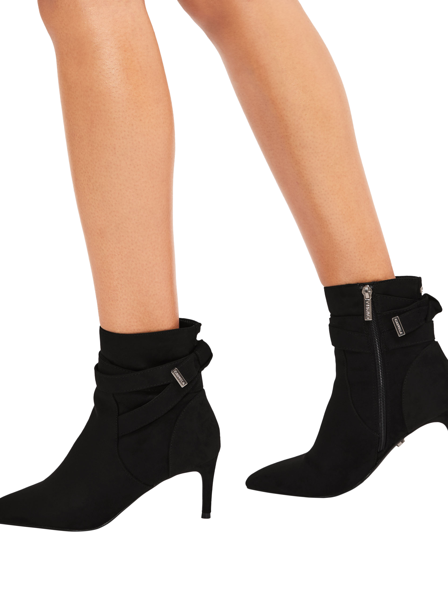 Product image 2 of 4, which shows Carvela Tempt Stilletto Heel Ankle Boots, Black, 3