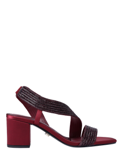 Carvela Gala Block Jewel Embellished Heeled Sandals, Wine, Wine
