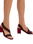Carvela Gala Block Jewel Embellished Heeled Sandals, Wine