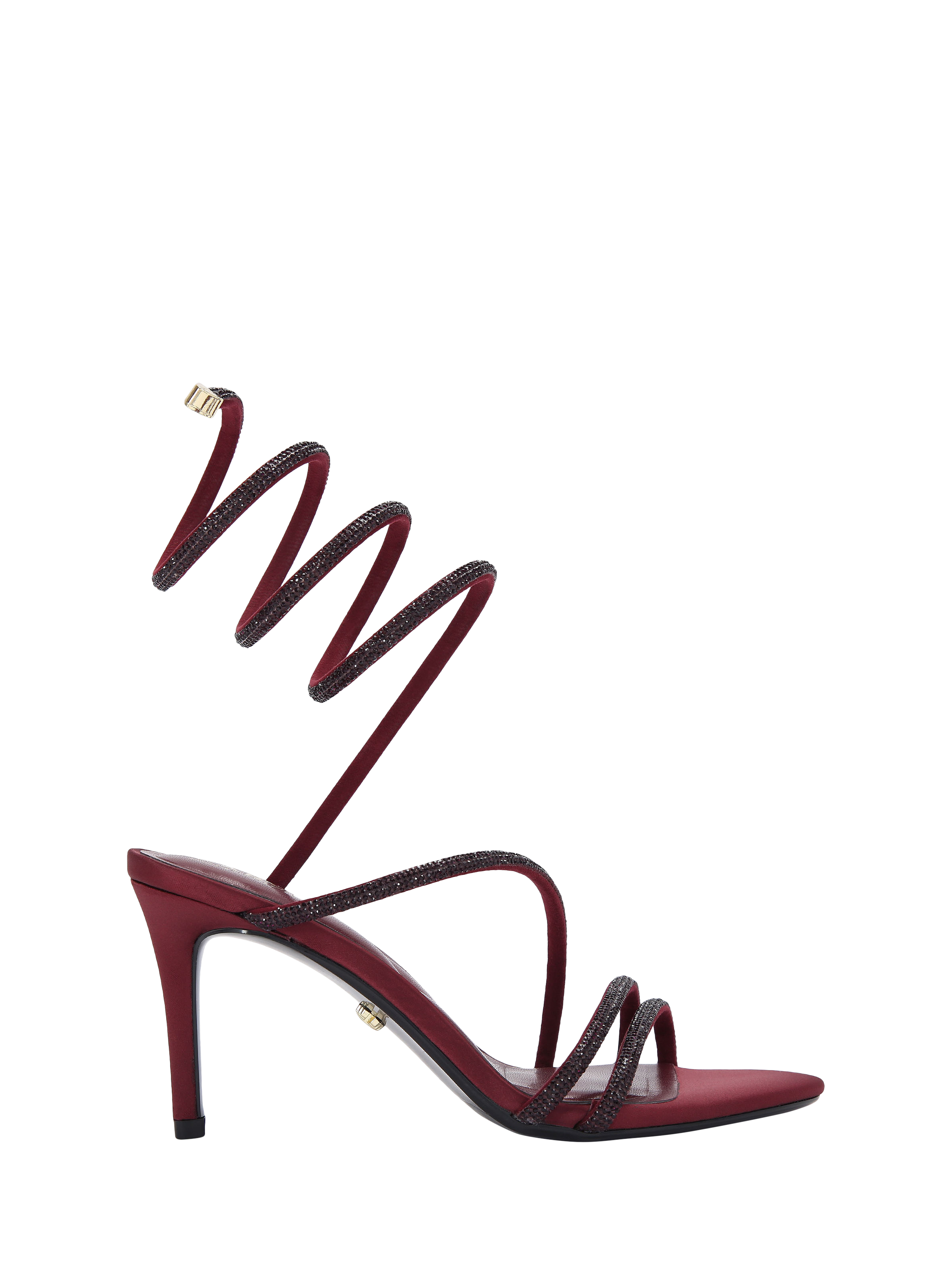 Product image 1 of 4, which shows Carvela Spiral Embellished Heeled Sandals, Wine, 3