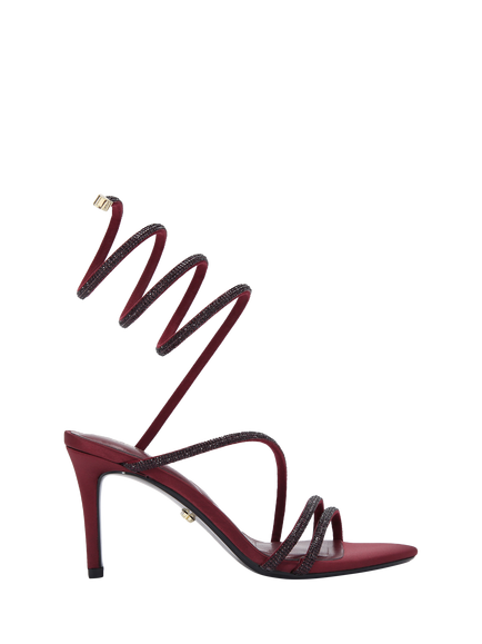 Carvela Spiral Embellished Heeled Sandals, Wine