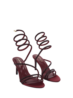 Carvela Spiral Embellished Heeled Sandals - view 2, Wine