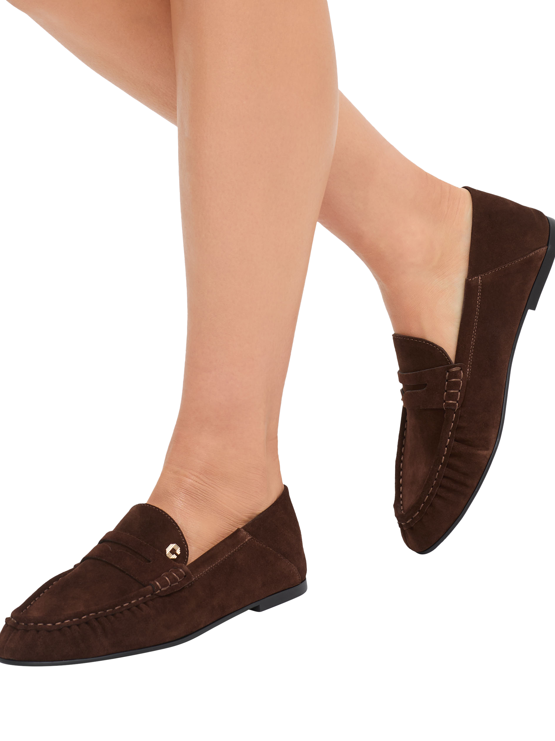 Product image 2 of 4, which shows Carvela Marigold Suede Loafers, Brown, 3