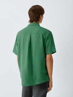 John Lewis Short Sleeve Linen Shirt - view 2, Verdant Green