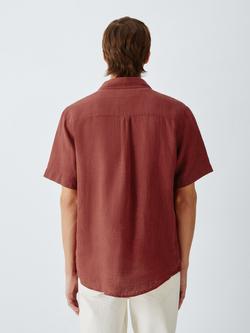 John Lewis Short Sleeve Linen Shirt - view 2, Cowhide