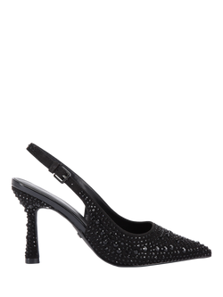 KG Kurt Geiger Adina Embellished Slingback Court Shoes, Black