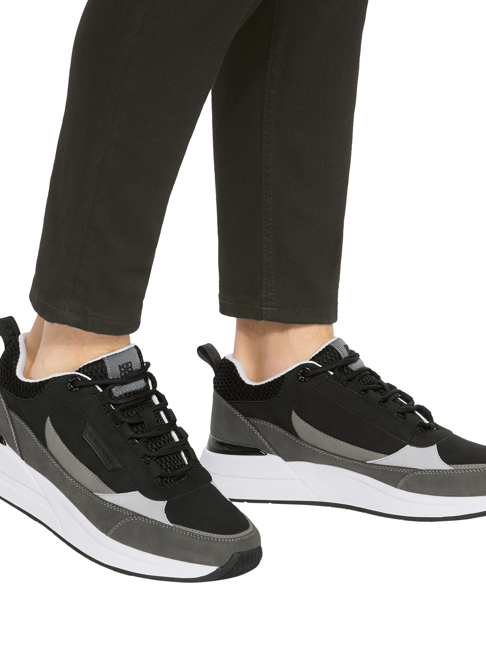 Product image 2 of 5, which shows KG Kurt Geiger Johnno Lace Up Trainers, Black/Multi, 7