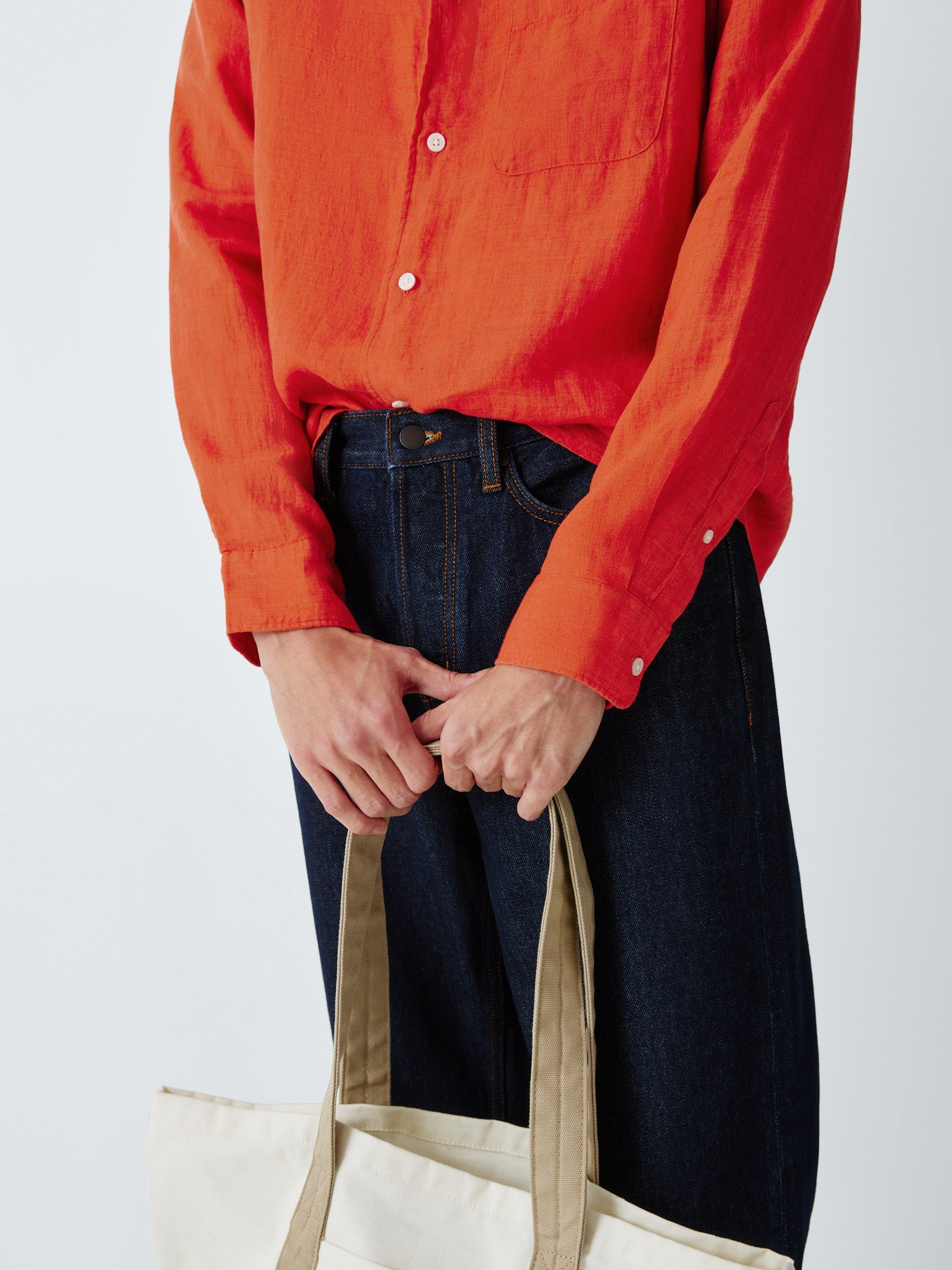 Product image 5 of 6, which shows John Lewis Regular Fit Linen Shirt, Red Clay, S