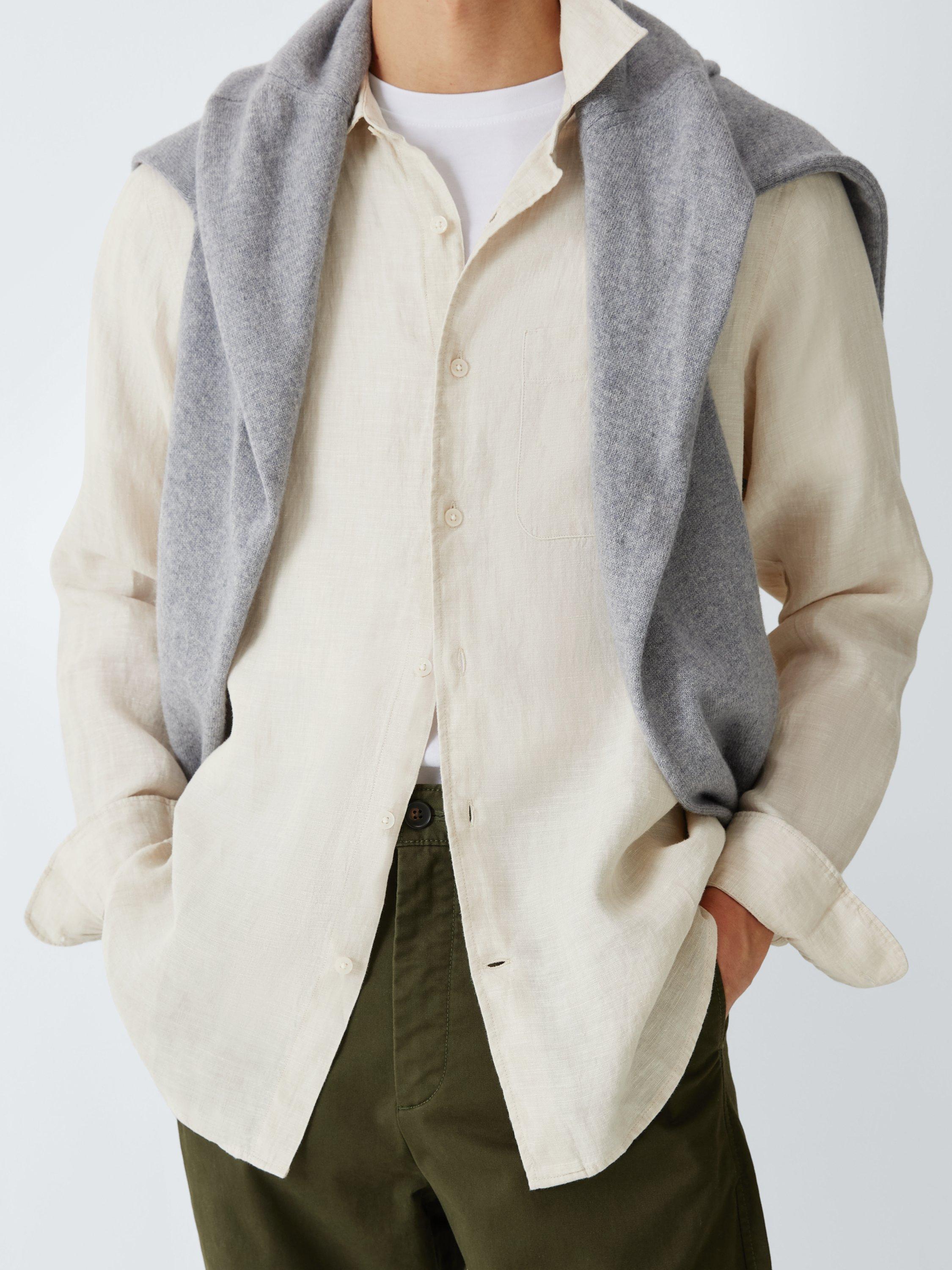 Product image 5 of 6, which shows John Lewis Regular Fit Linen Shirt, Natural, S